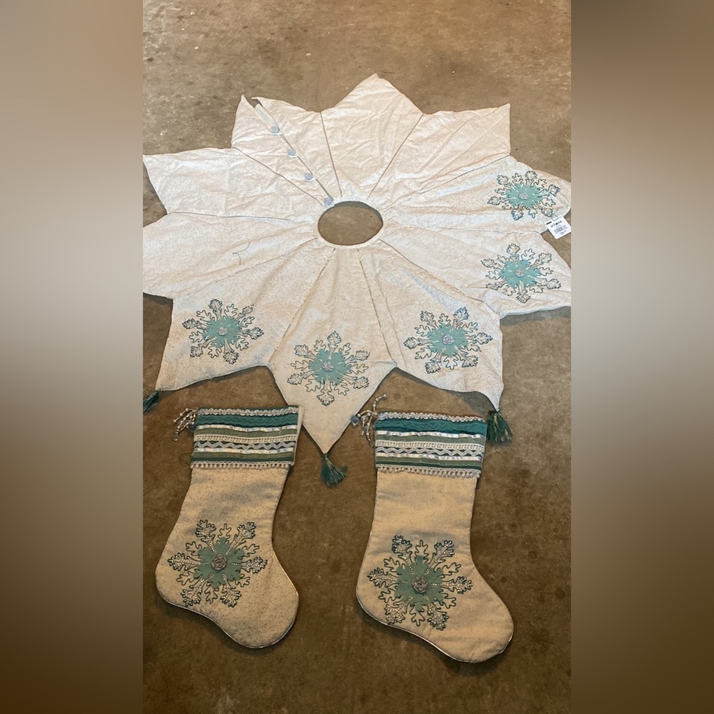 Christmas Tree Skirt  and  Christmas Stocking